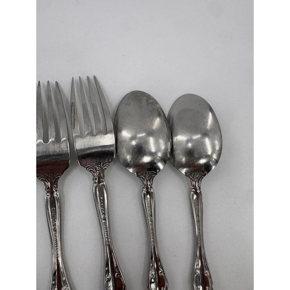 Oneida Michelangelo Heirloom Cube Set Of 9 Stainless Flatware Forks Spoons Knife
